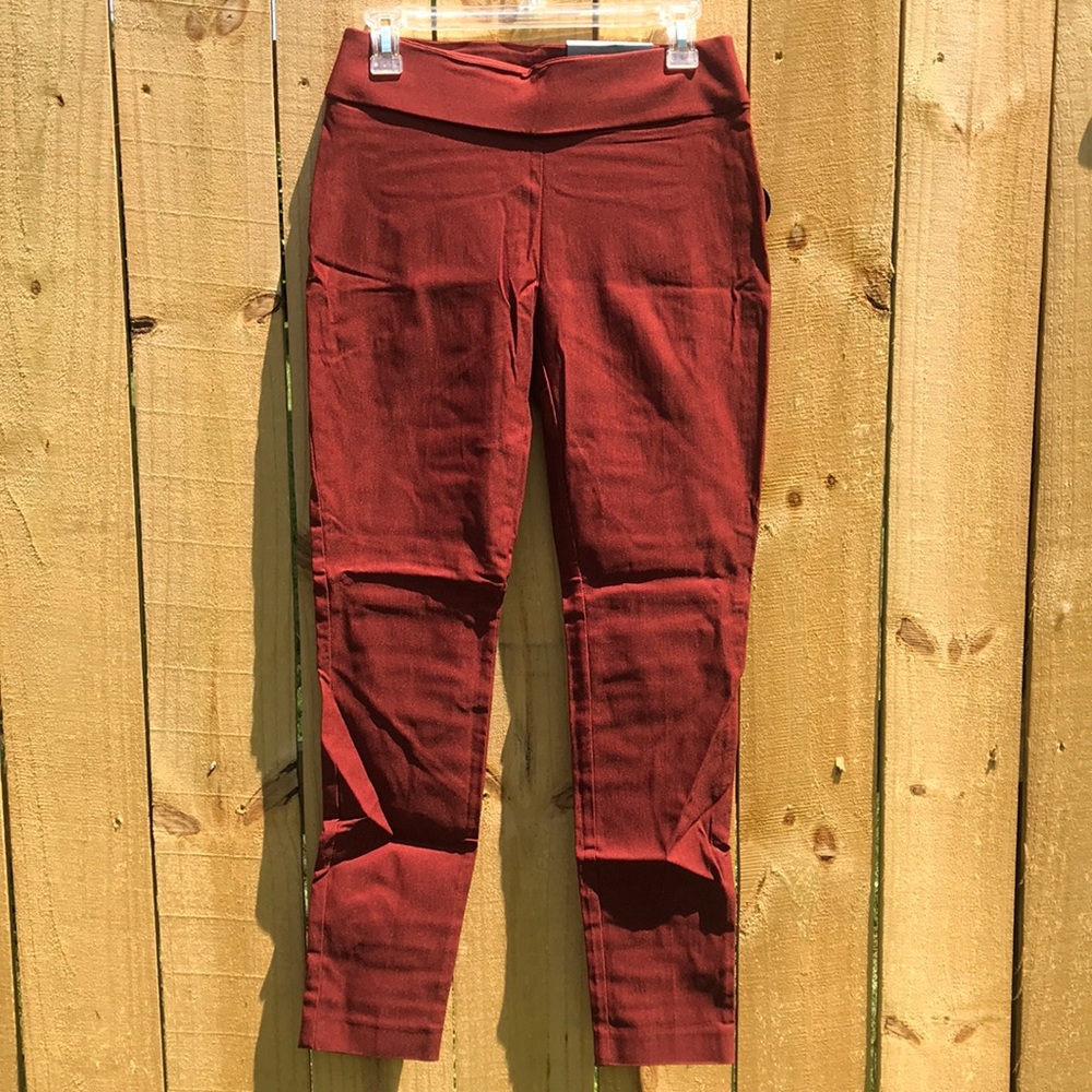 Apt 9 stretchy burnt orange skinny leg ankle pants